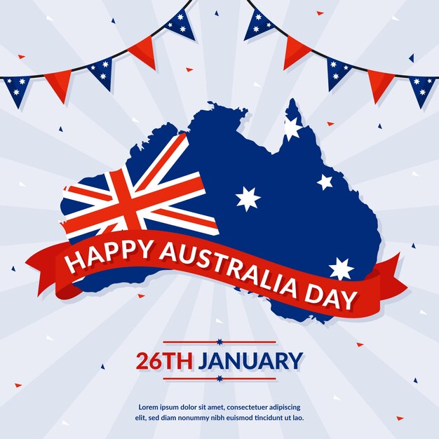 Australia day in flat design