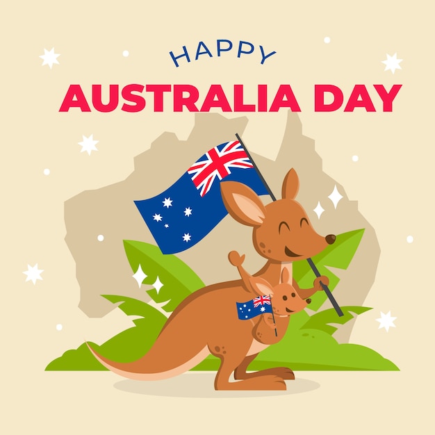 Free vector australia day in flat design