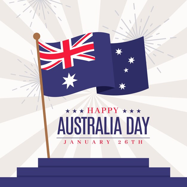 Australia day in flat design