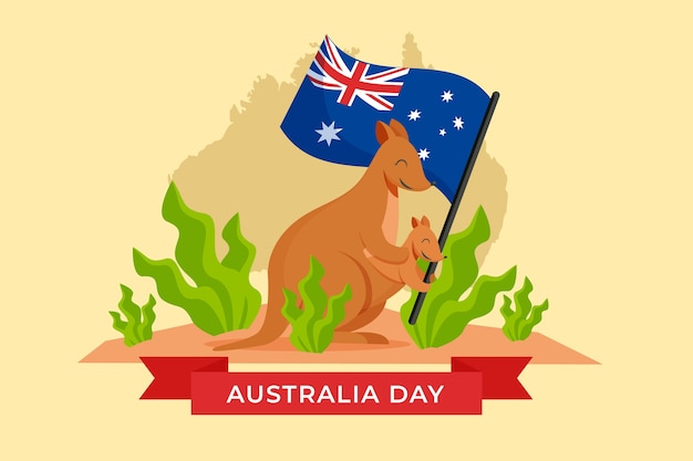 Australia day in flat design