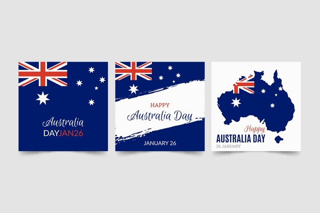 Australia day greeting cards template