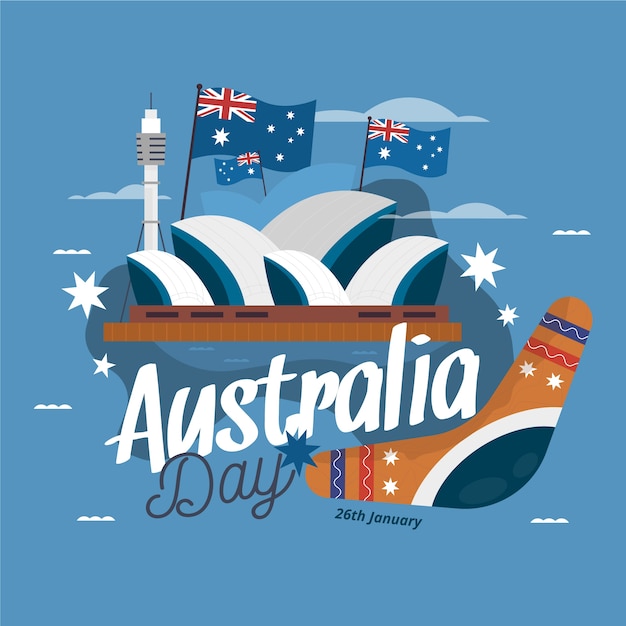 Australia day theme in flat design