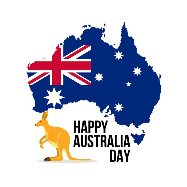 Australia day with australian map