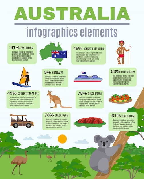 Free Vector australia infographics elements