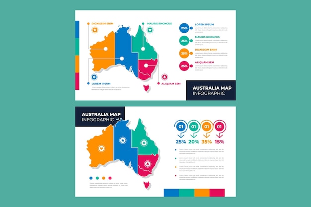 Free Vector australia map infographic in flat design