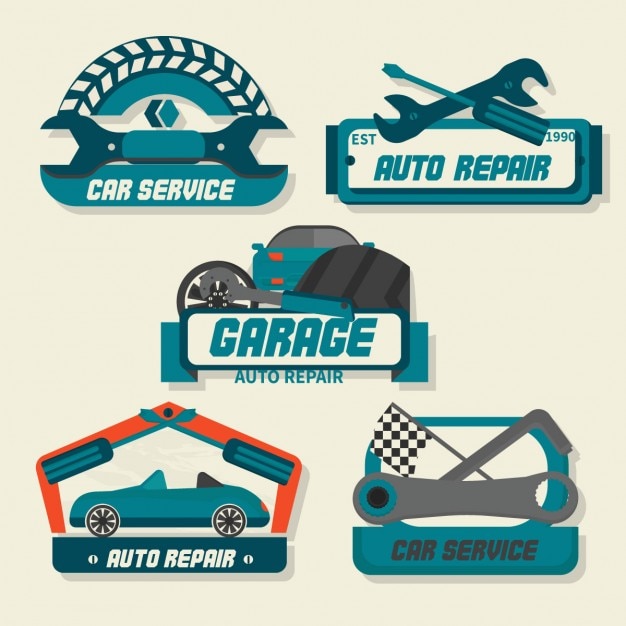 Free vector auto repair logos