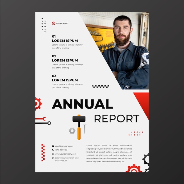 Auto repair shop business and service annual report template