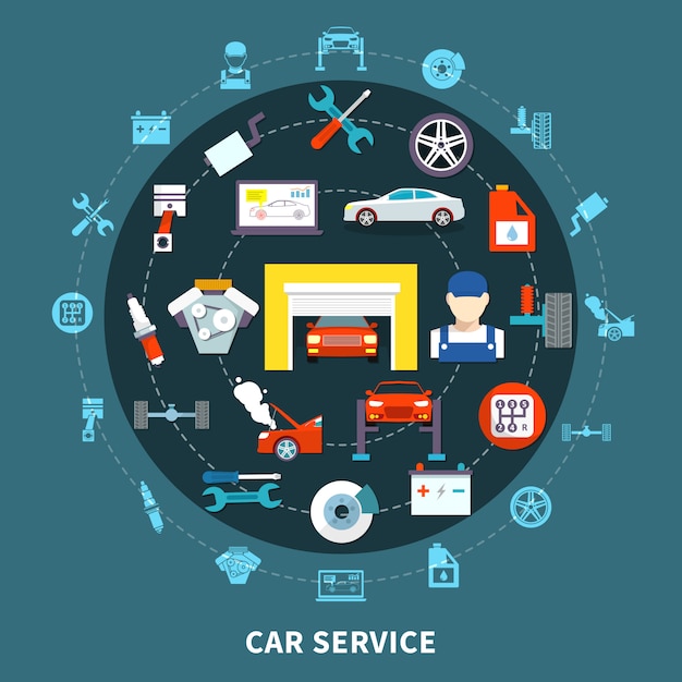 Free Vector auto service design concept