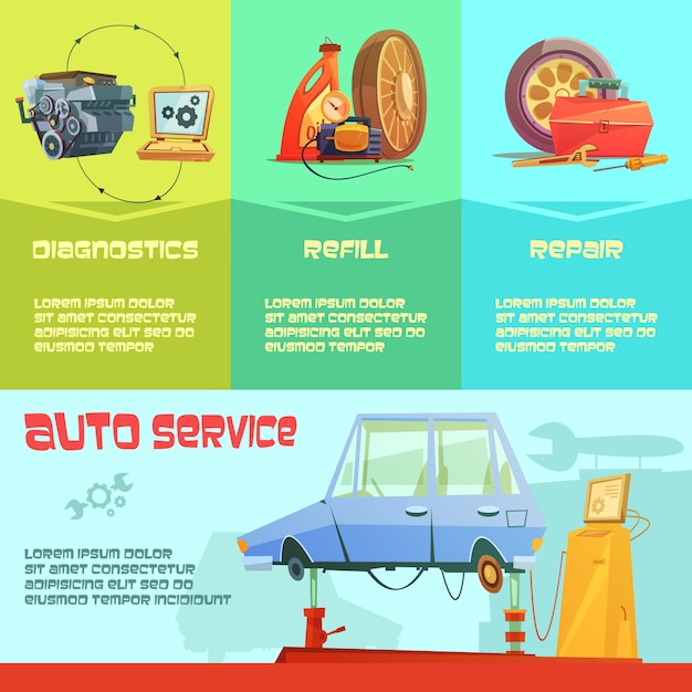 Free Vector auto service infographic illustration