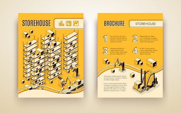 Free Vector automated storehouse brochure 