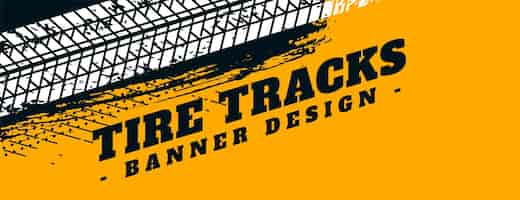 Free vector automobile tire track mark grungy banner design