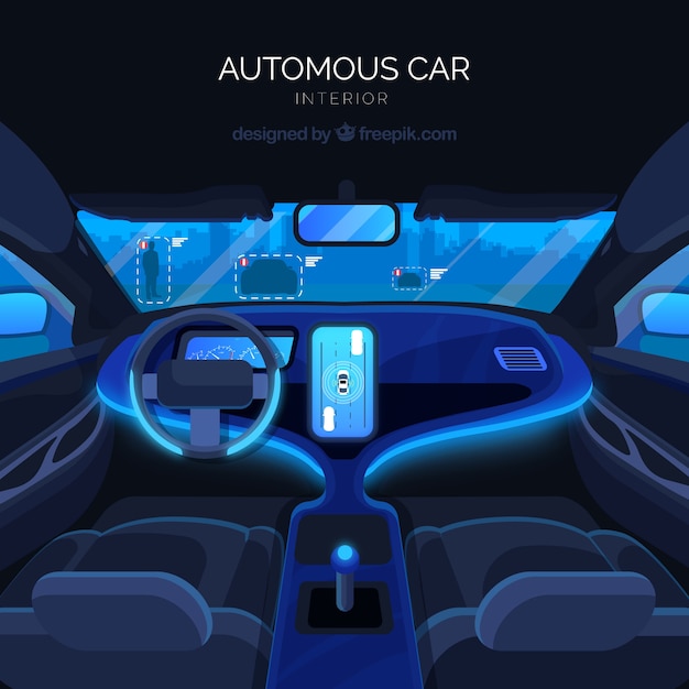 Free vector autonomous car concept with flat design