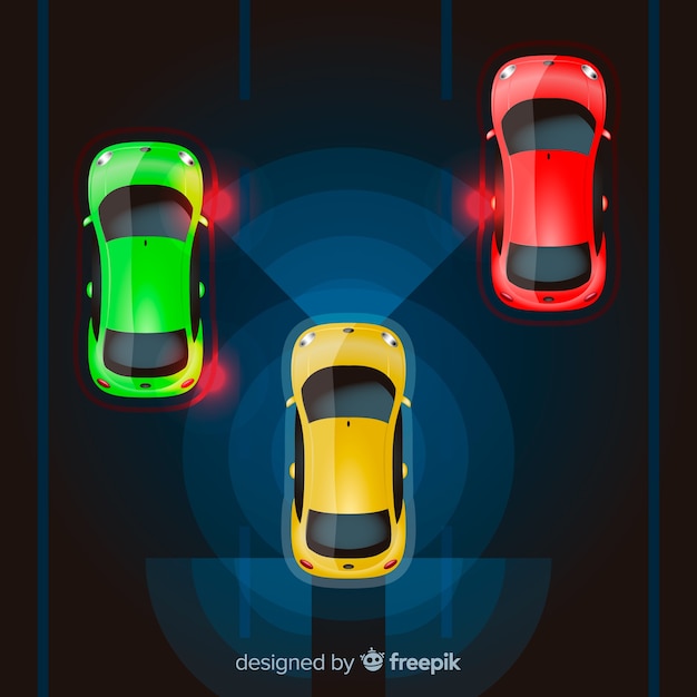 Autonomous car with flat design 