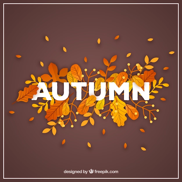 Free Vector autumn backgound with leaves