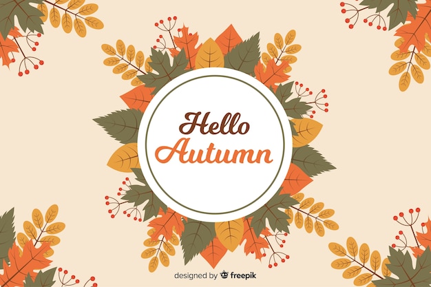 Autumn background in flat style