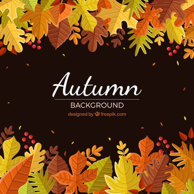 Autumn background with colored leaves