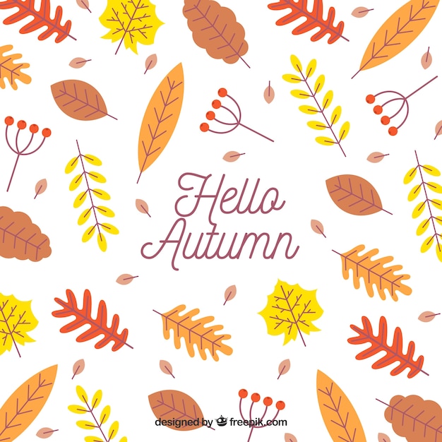 Free Vector autumn background with colorful leaves