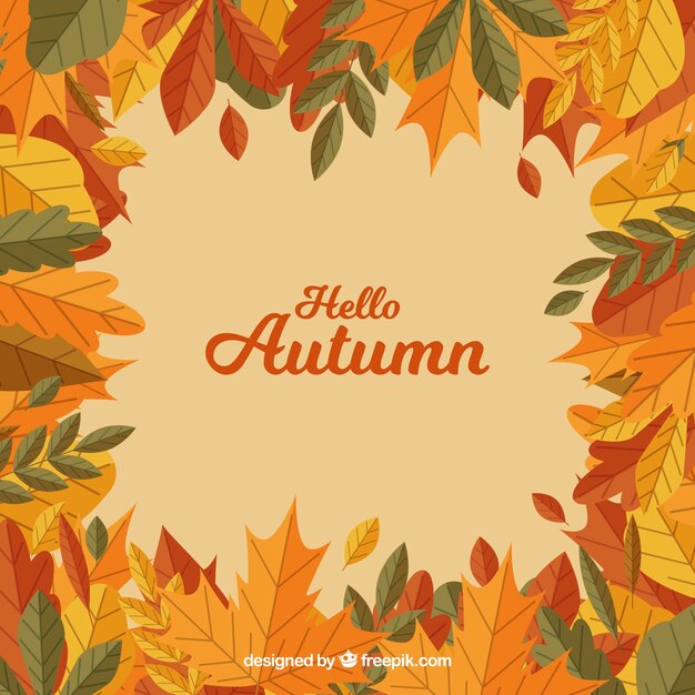 Autumn background with colorful leaves