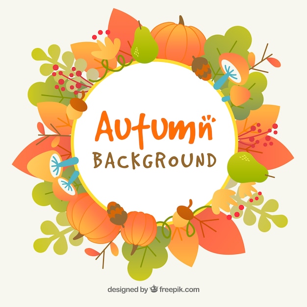 Autumn background with different leaves