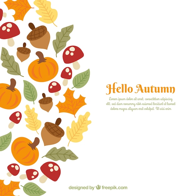 Free Vector autumn background with elements