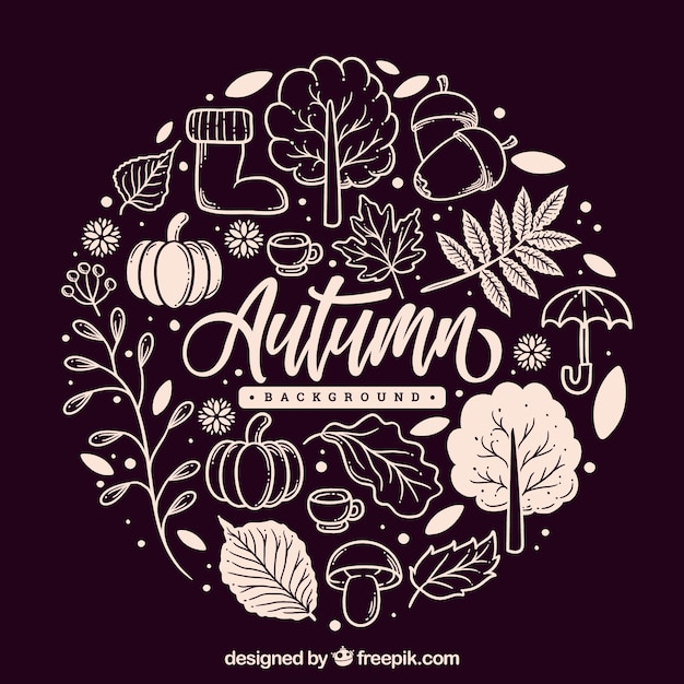 Free Vector autumn background with elements