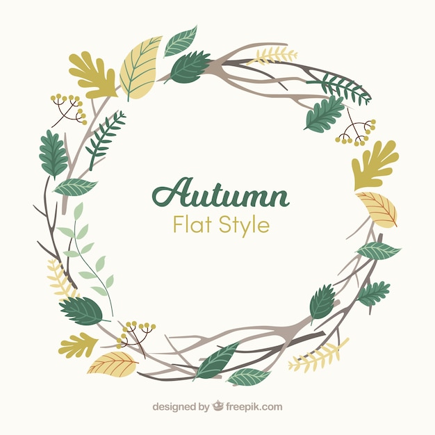 Autumn background with flat design