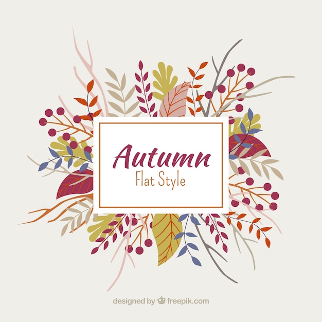 Autumn background with flat design