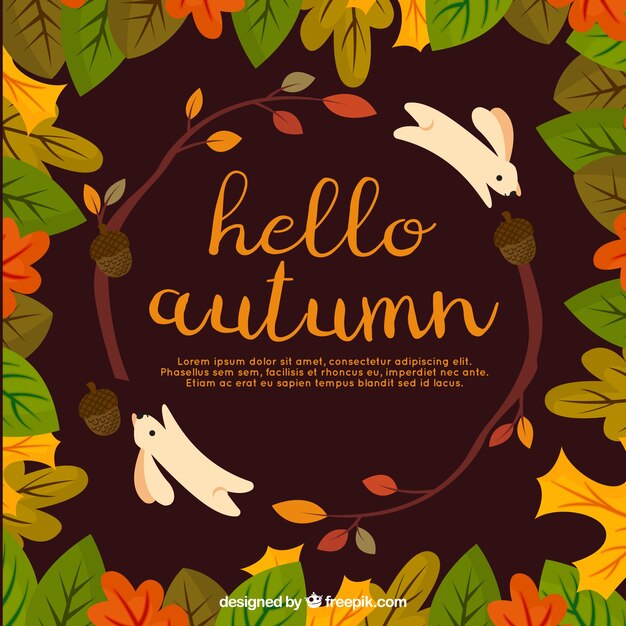 Autumn background with flat leaves