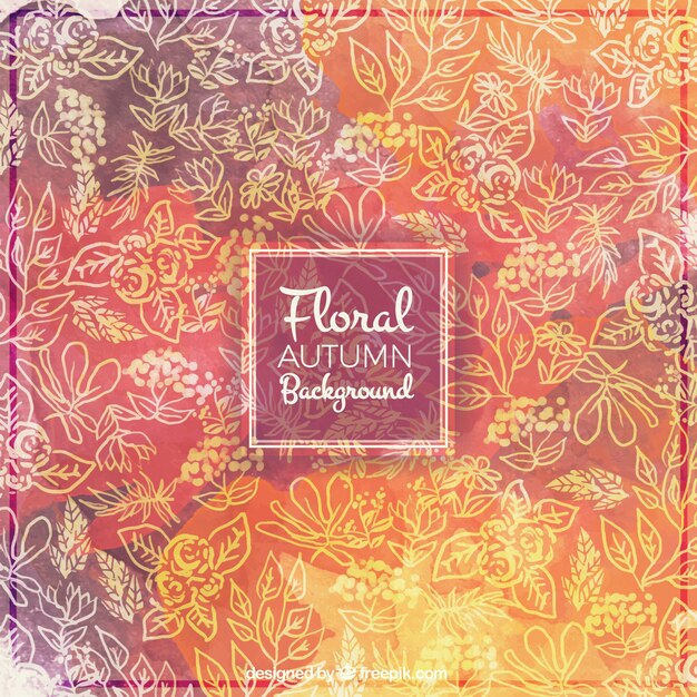 Autumn background with floral theme