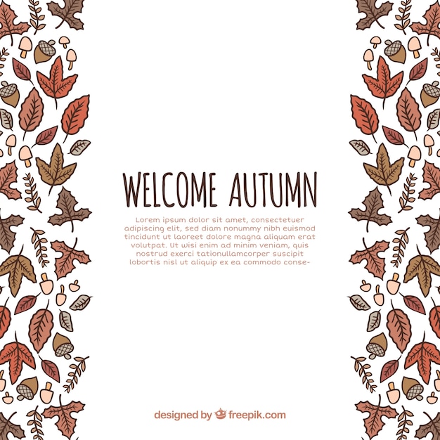 Free Vector autumn background with hand drawn elements