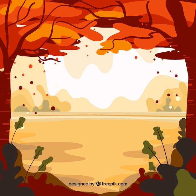 Autumn background with landscape