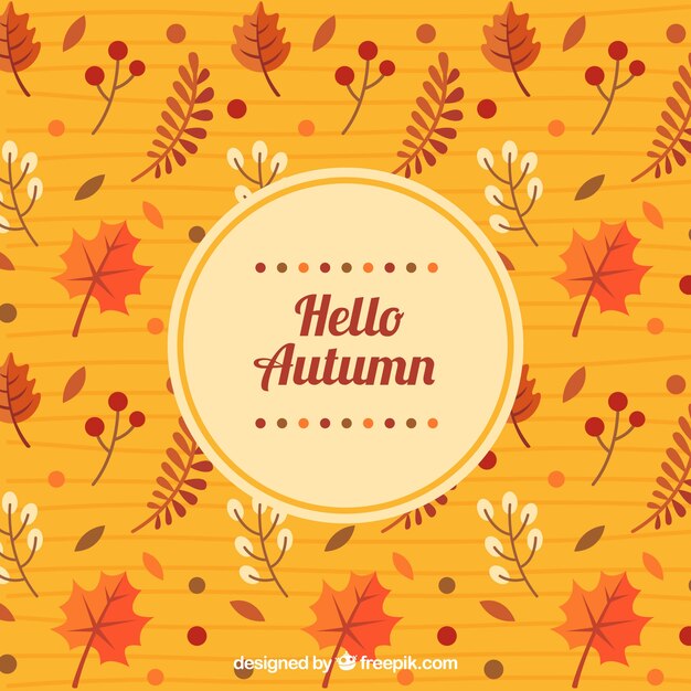 Autumn background with leaves pattern