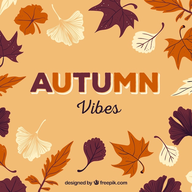 Autumn background with leaves