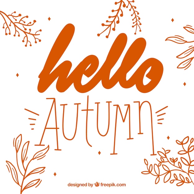 Free Vector autumn background with message and typography