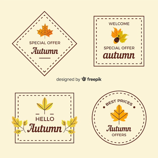 Free Vector autumn badge collection