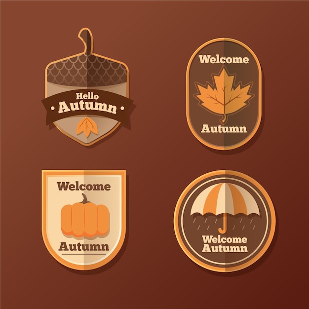 Free Vector autumn badge set