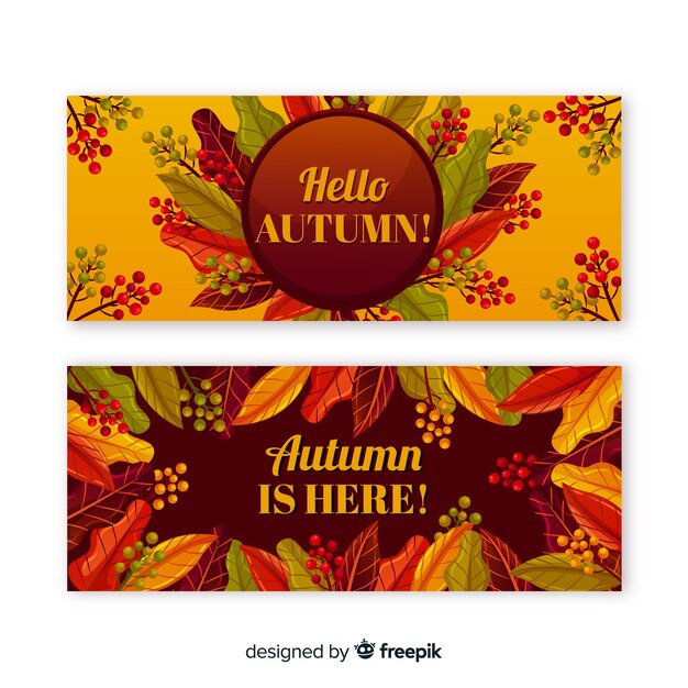 Autumn banner template flat design