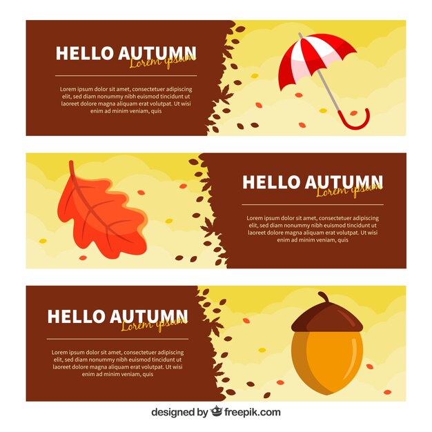 Autumn banners in flat style