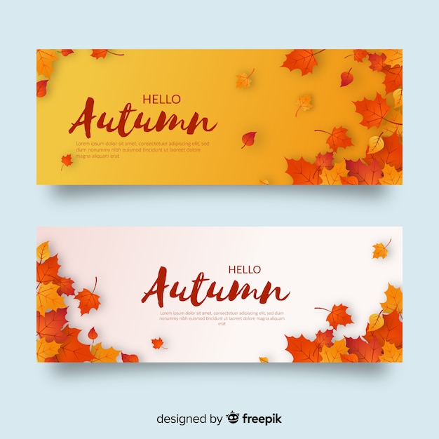 Free Vector autumn banners template flat design