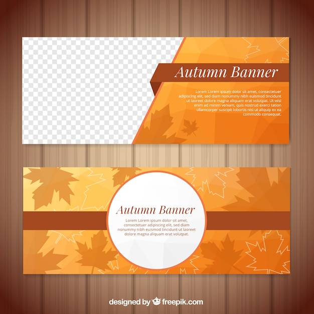 Autumn banners with flat design and elegant style