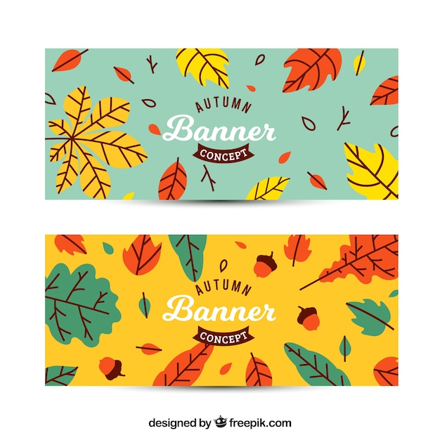 Autumn banners with fun style