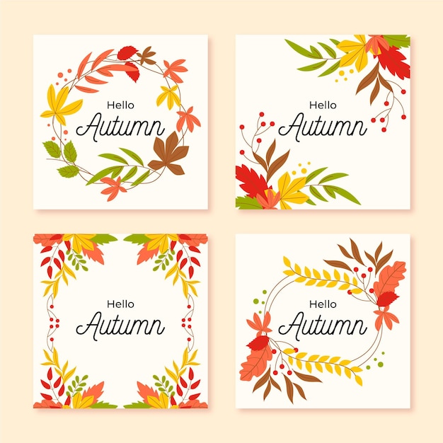 Autumn card collection template