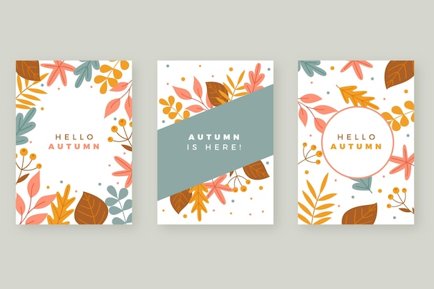 Free vector autumn card pack