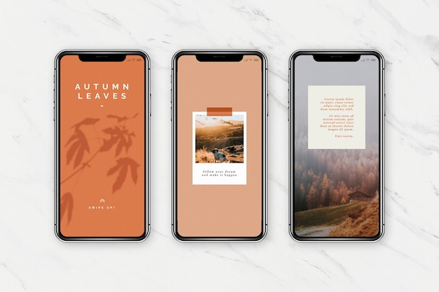 Free vector autumn color  tone social media blog mobile phone template