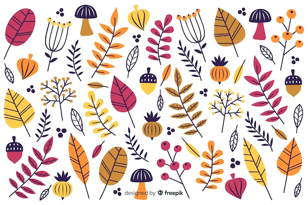 Autumn decorative background flat design