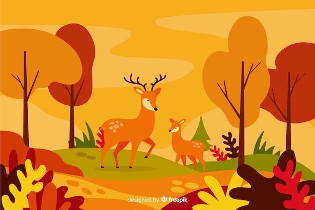 Autumn decorative background flat style