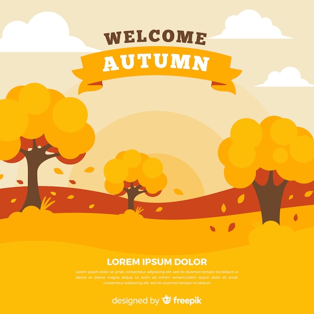 Autumn decorative background flat style