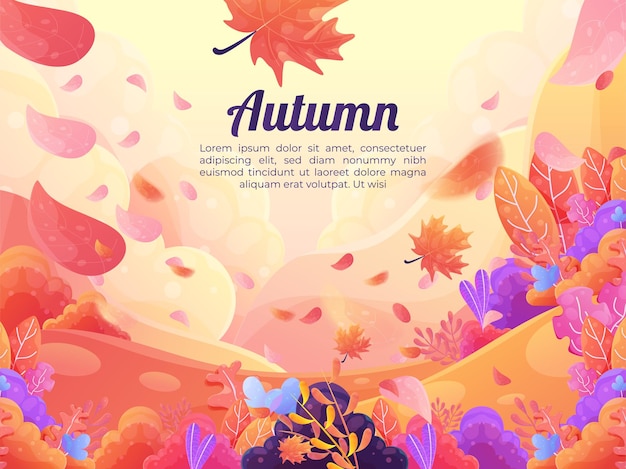 Autumn decorative background flat style