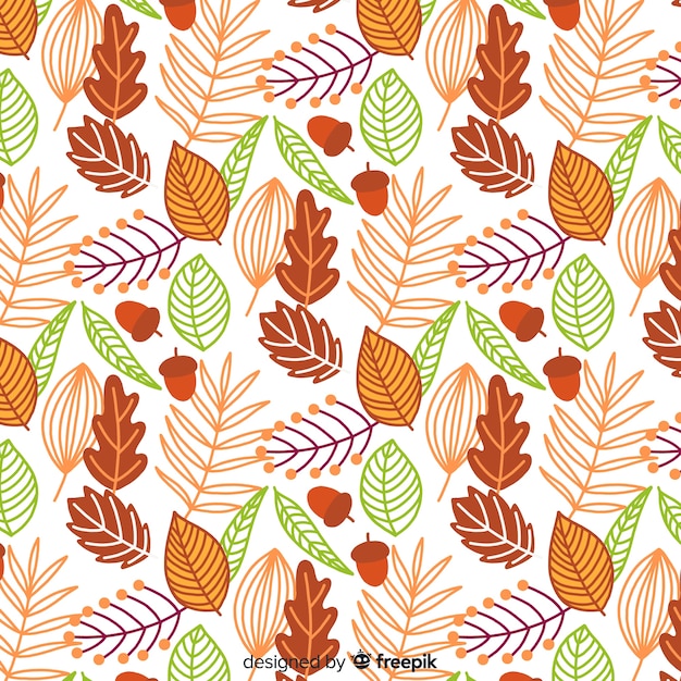 Autumn decorative background hand drawn style