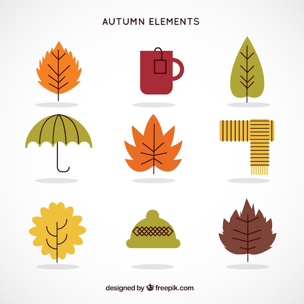 Free vector autumn element icons